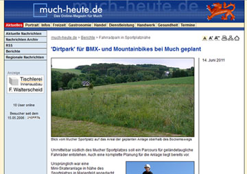 much-heute.de - bericht über die Dirtanlage Much