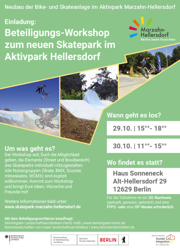 Berlin Marzahn-Hellersdorf Skatepark Workshop-Flyer